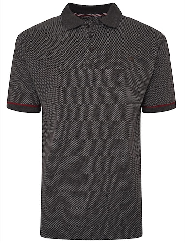 KAM Premium Birdseye Jersey Polo Shirt Charcoal